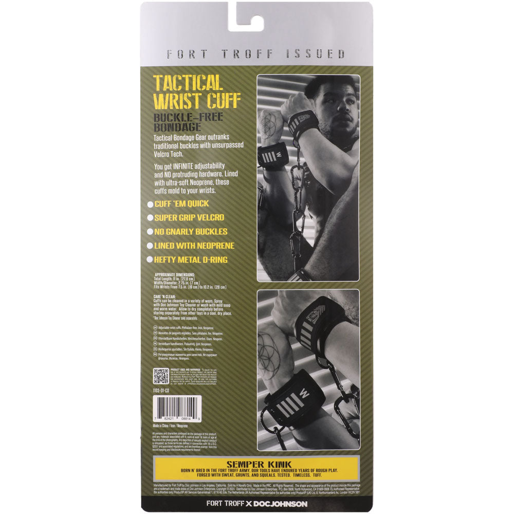 Fort Troff - Tactical Wrist Cuffs - Black/Green Restraints Doc Johnson