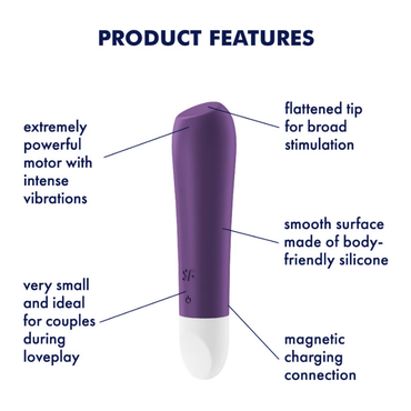 Satisfyer Ultra Power Bullet 2 Powerful Vibrator - Violet - Club X