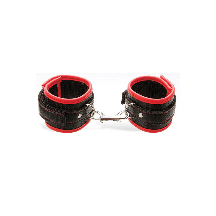 Adam & Eve SCARLET COUTURE BONDAGE CUFFS - Black/Red Restraints Adam & Eve