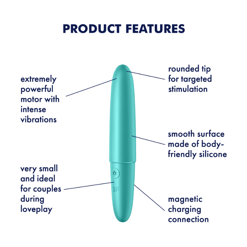 Satisfyer Ultra Power Bullet 6 Vibrator - Turquoise - Club X