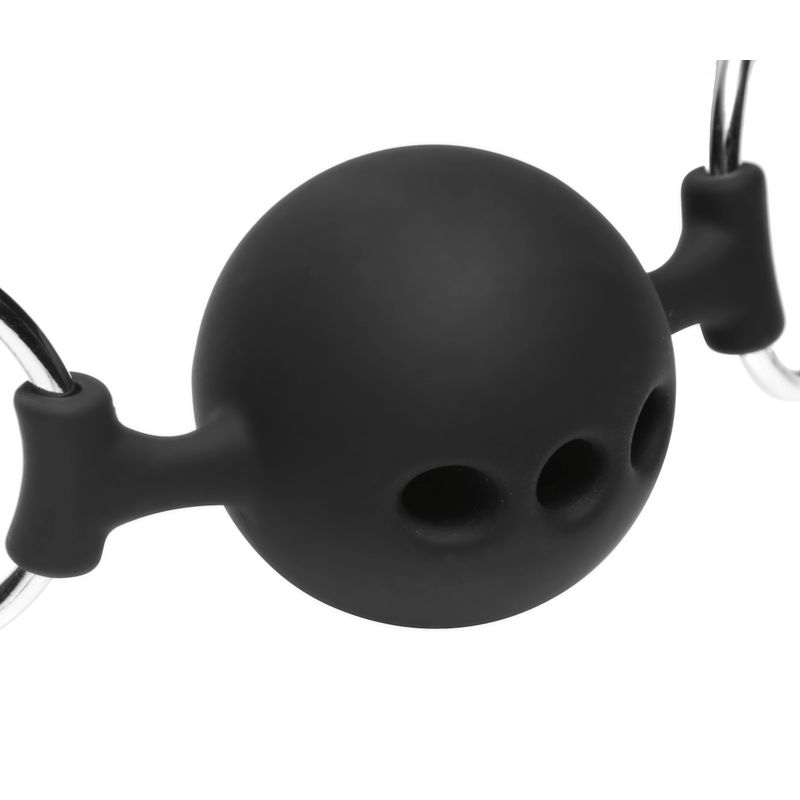 Hinder Breathable Silicone Ball Gag With Nipple Clamps Master Series
