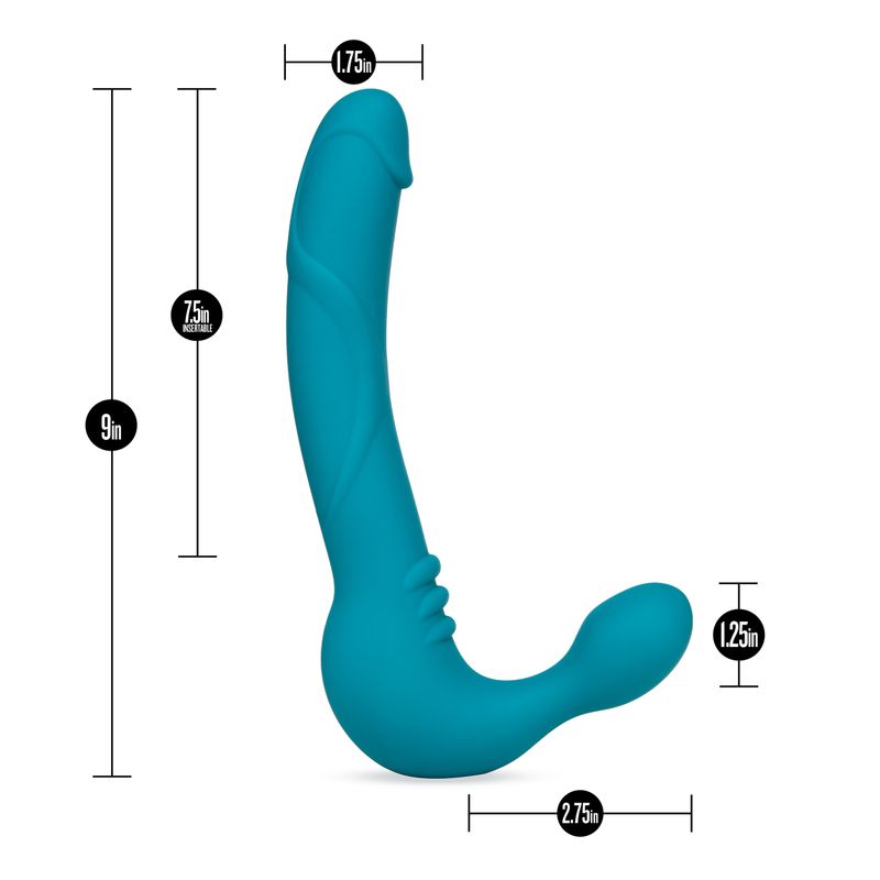 Temptasia Luna Strapless Silicone Dildo Teal Temptasia
