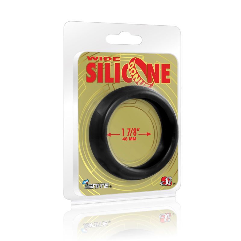 Wide Donut Black Cock Ring 48mm Si Novelties