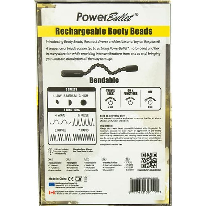 Rechargeable Booty Beads Black PowerBullet