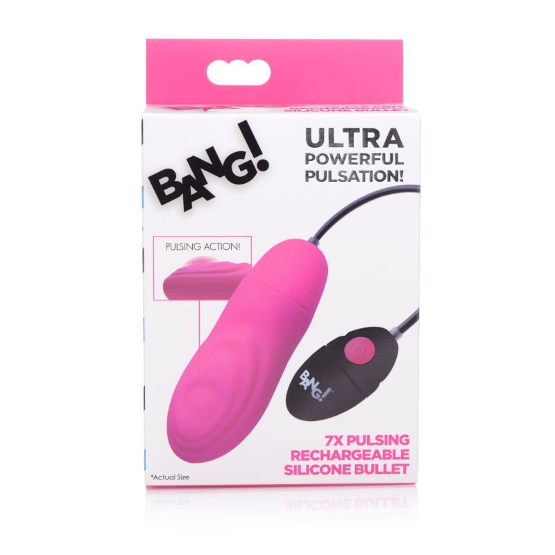 7X Pulsing Rechargeable Bullet Pink Bang