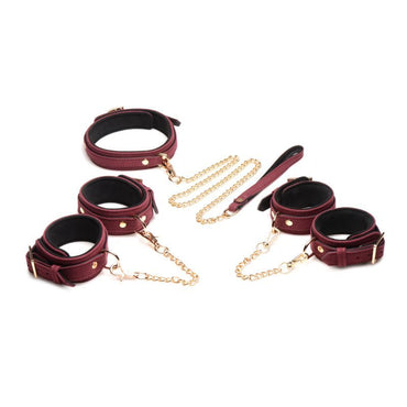 6 Pc Velvet Bondage Set Burgundy Master Series