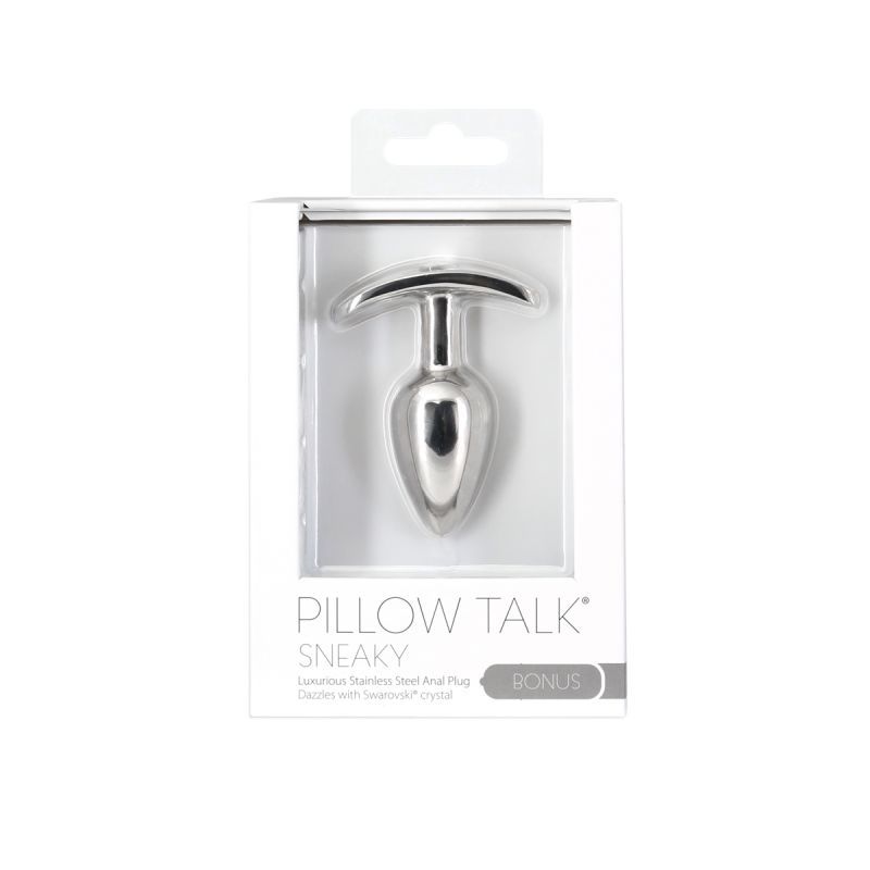 Pillow Talk Sneaky Luxurious Stainless Steel Anal Plug w Swarovski Crystal Pillow Talk