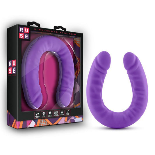 Ruse Silicone Slim 18in Purple Double Dong Ruse