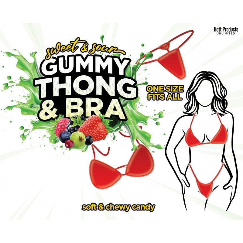 Sweet and Sour Gummy Thong and Bra Hott Products