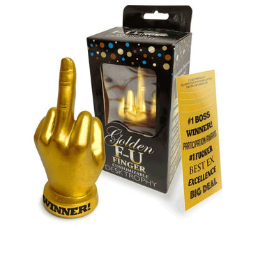 Golden FU Finger Trophy Genie