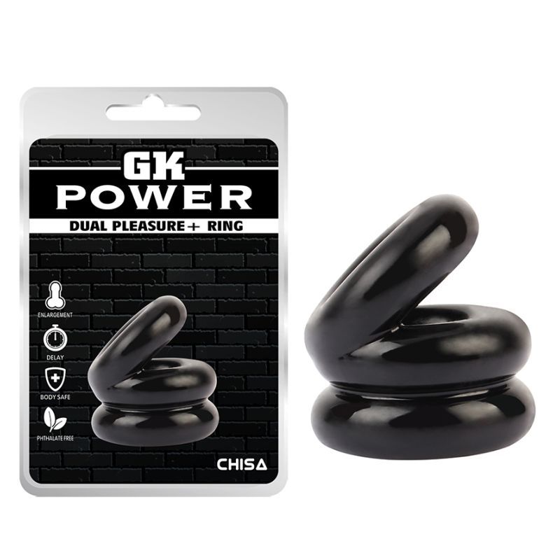 Stacked Dual Pleasure Ring Black GK Power