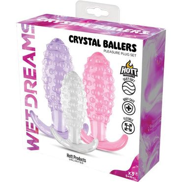 Crystal Ballers 3 Pc Silicone Anal Plug Set Hott Products