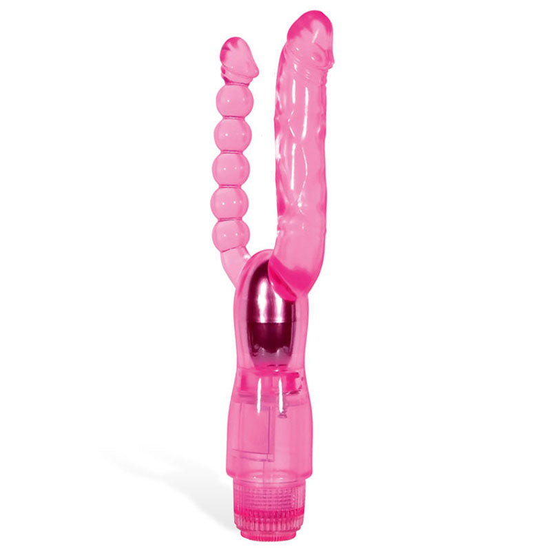 Adam & Eve Dual Pleasure Vibe - Pink 12 cm (4.75'') Vibrator with Anal Probe Adam & Eve