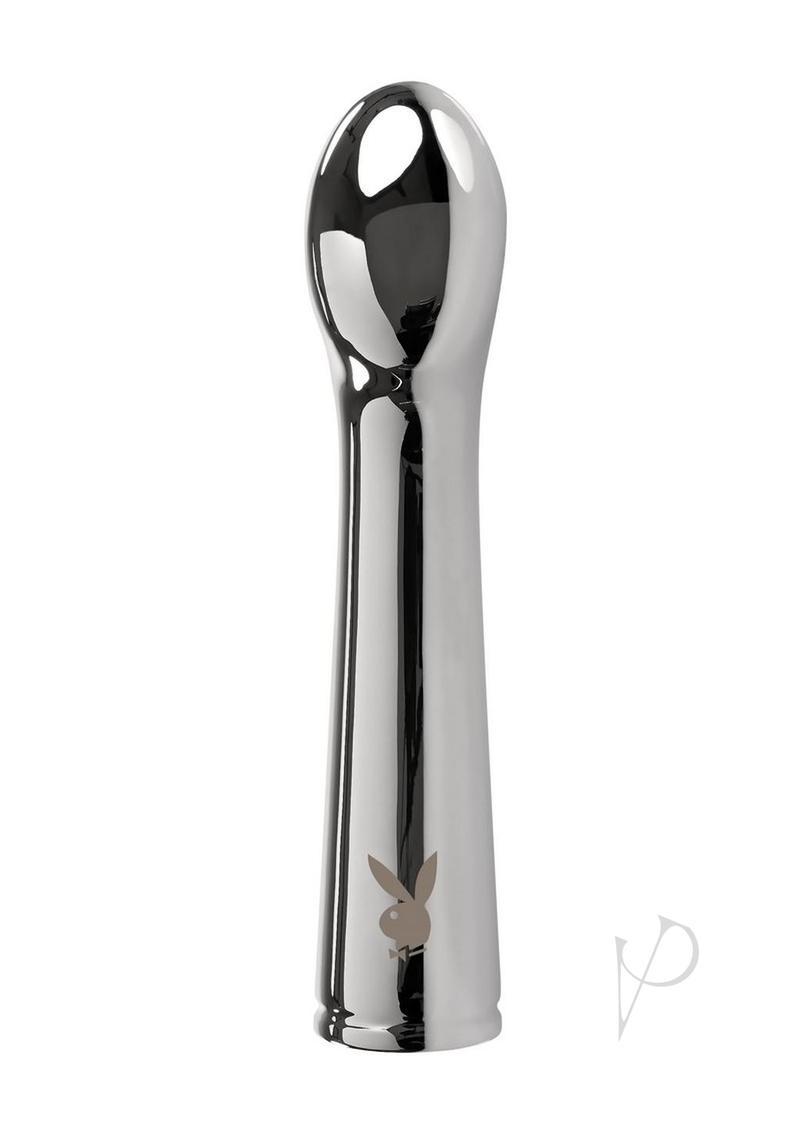 Playboy Pleasure Swoon Rechargeable Vibrator - Silver - Club X