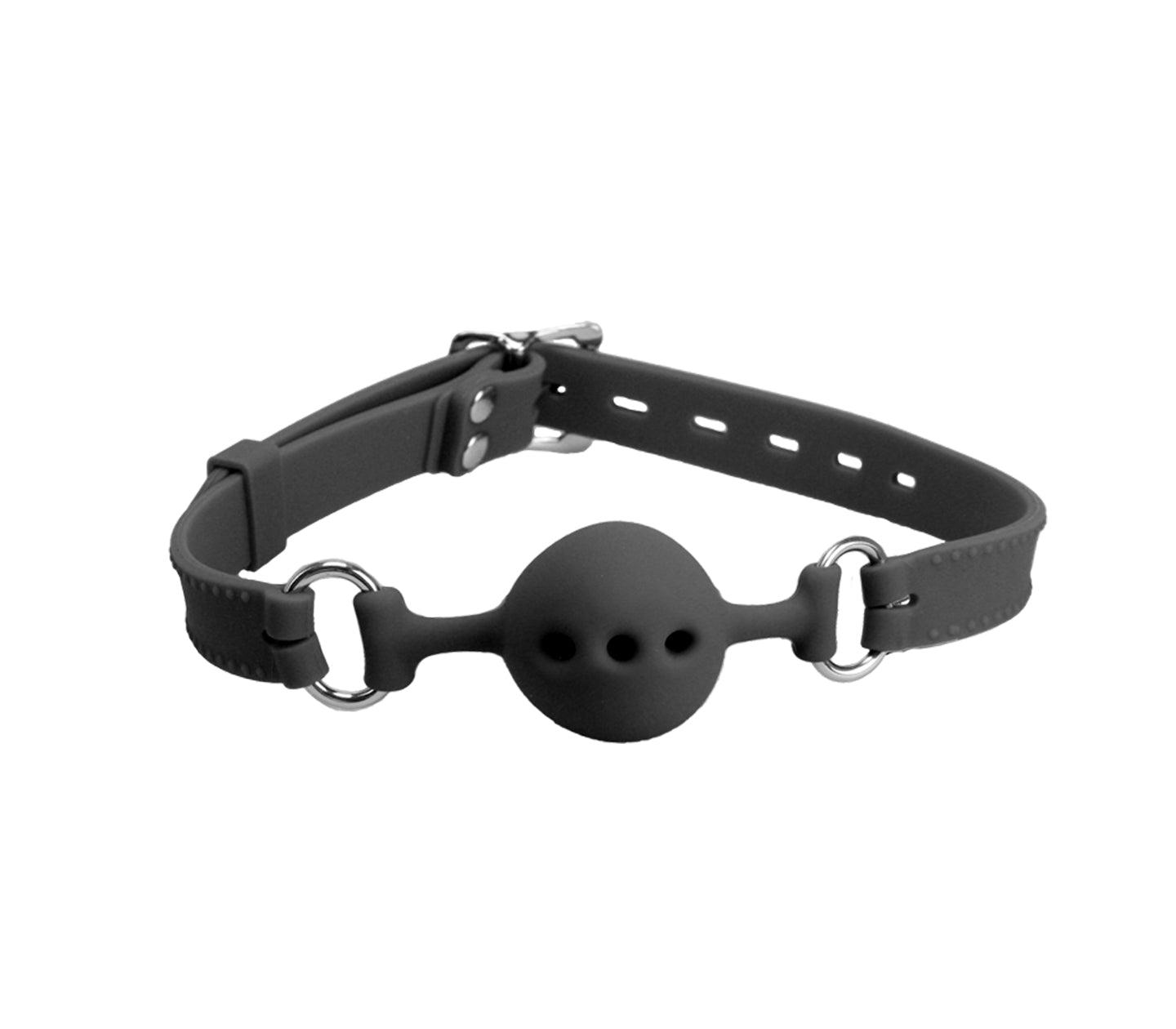 Gag011 Silicone Gag With Breathable Ball Black - Club X