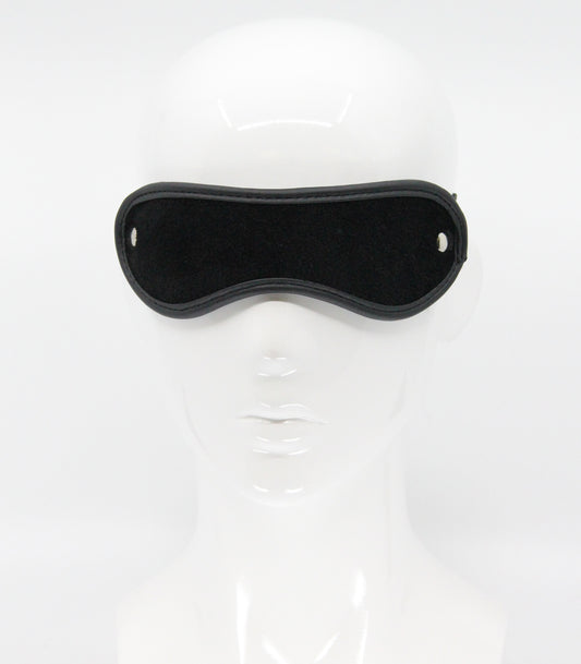 Bli027 Suede Leather Blindfold Black - Club X