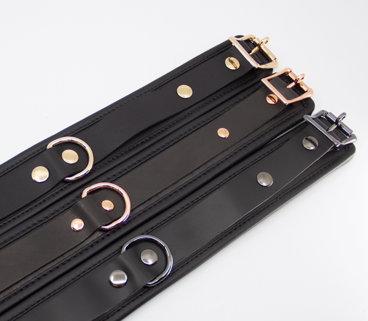 Col048 Leather Collar With Coloured Hardware - Club X