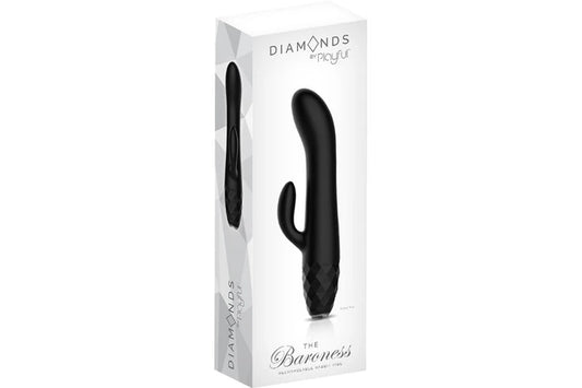 Playful Diamonds The Baroness - Rechargeable Rabbit Vibe Black - ClubX