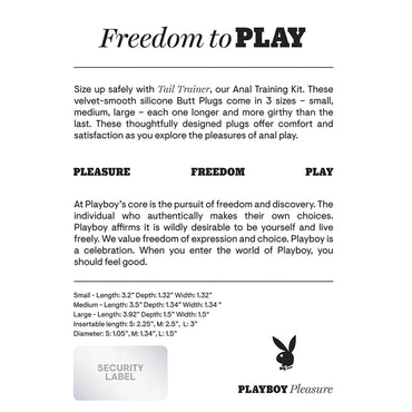 Playboy Pleasure Tail Trainer Anal Training Kit - Club X