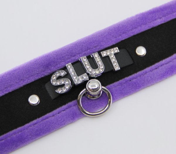 Col016C Diamanté Word Collar Slut  - Club X