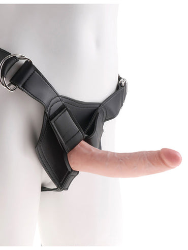 King Cock Strap-on Harness with 7 inches Cock Flesh Dildo - Club X