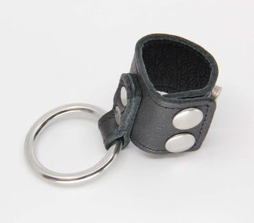 Rin005 Cock Ring W/ Leather Adjustable Quick Release Ball Stretcher - Club X