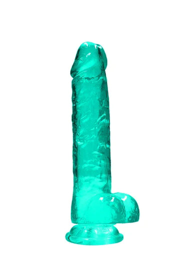 Realrock Realistic Dildo with Balls Turquoise Green - 8" / 19 cm - Club X