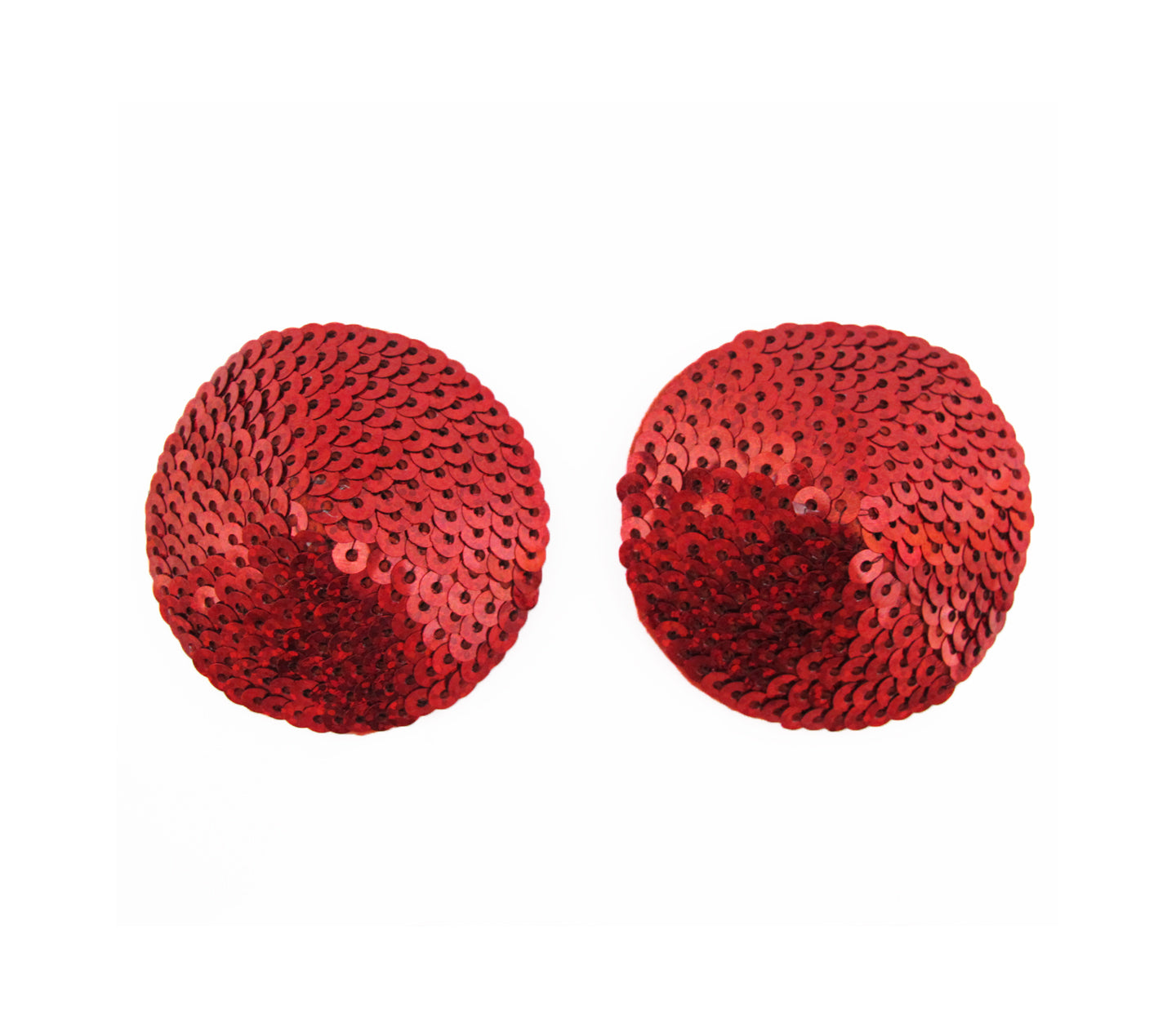 Nip013 Round Sequin Nipple Pasties Red - Club X
