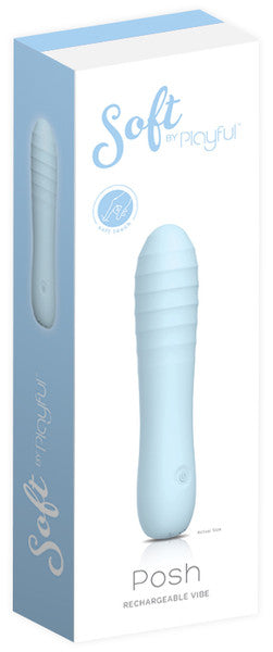 Soft By Playful Posh - Rechargeable Vibrator Blue - Club X