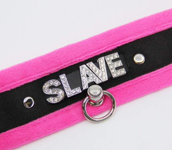 Col016B Diamanté Word Collar Slave  - Club X