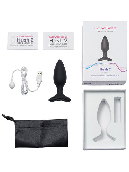 Hush 2 By Lovense Vibrating Butt Plug - 1.5 - Club X