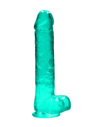 Realrock Realistic Penis with Balls Turquoise Green - 9" / 22 cm Dildo - Club X