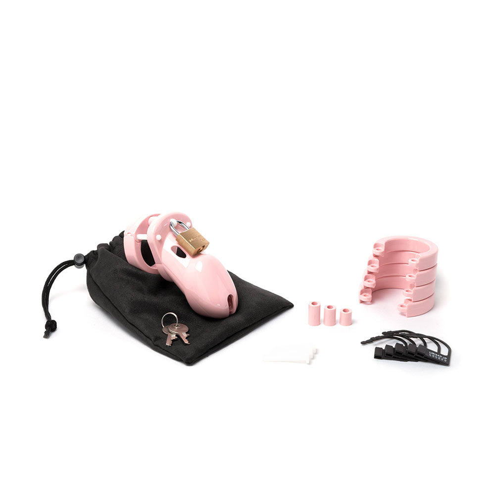 CB-3000 Chastity Cock Cage Kit - Pink - Pink 3 Inch Cock Cage Kit CB-X