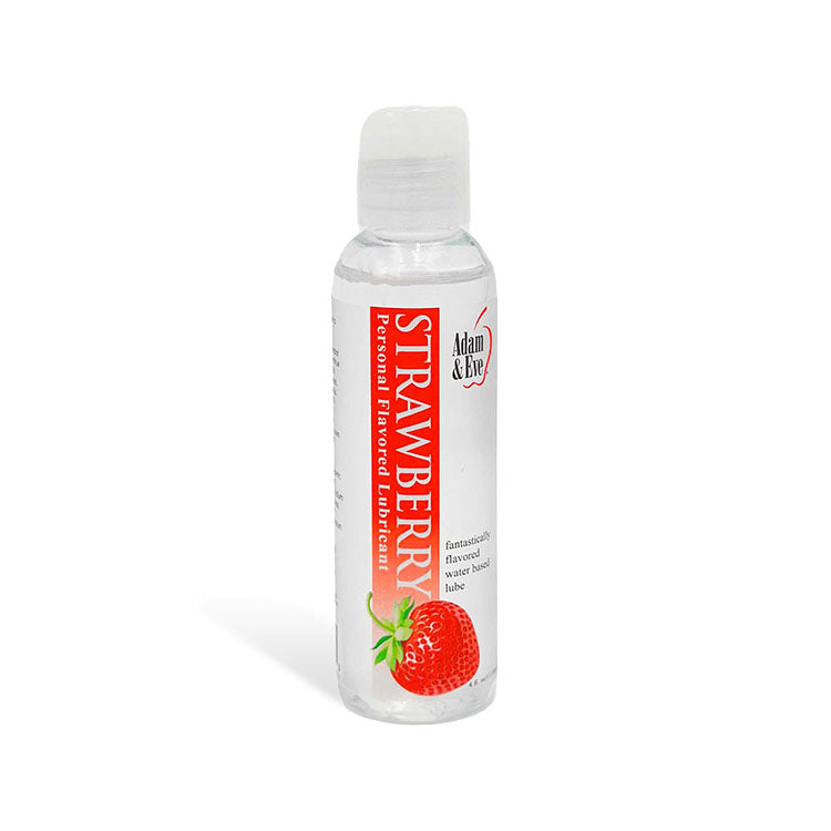 Adam & Eve STRAWBERRY Lubricant - Strawberry Flavoured Water Based Lubricant - 118 ml Bottle Adam & Eve