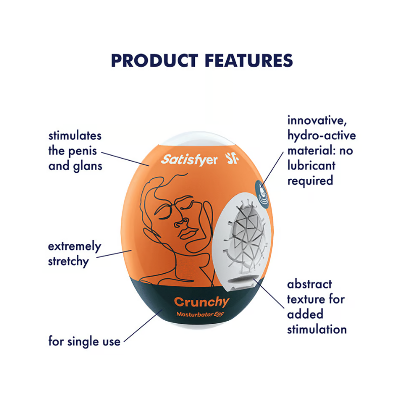 Satisfyer Masturbator Eggs 3-Pack - Crunchy - Club X