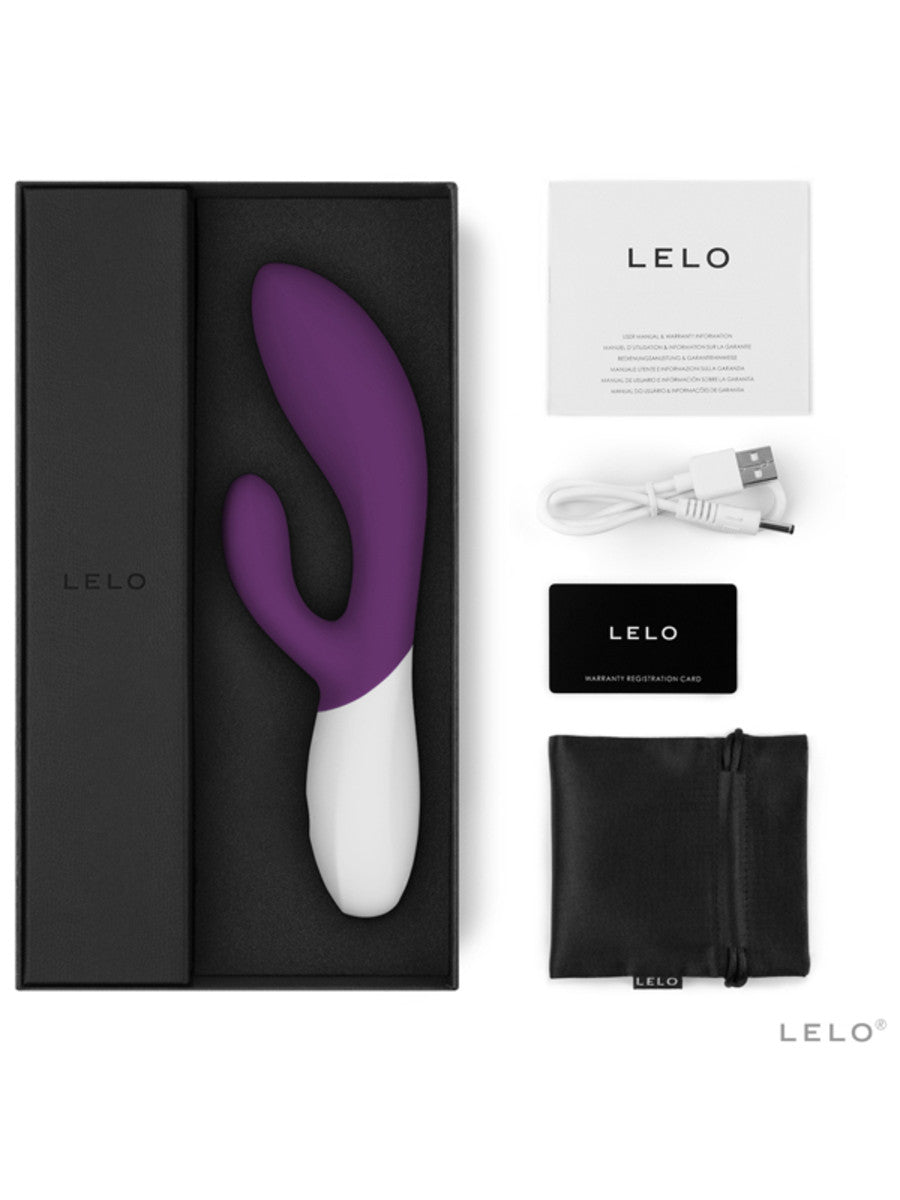 Lelo Ina Wave 2 Powerful Vibrator Wider Range Of Intensities Triple Action Massager - Plum - Club X