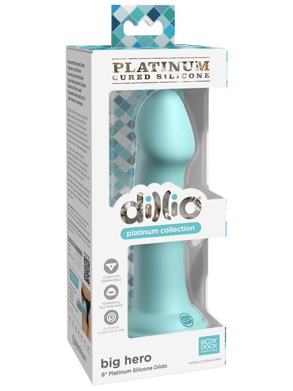 Dillio Platinum Big Hero 6in Teal Dildo Pipedreams