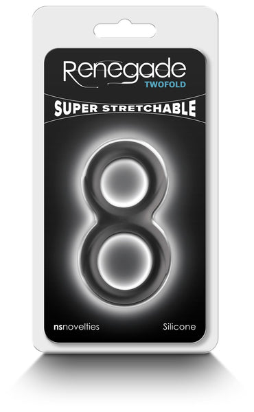 Renegade Twofold - Black - Black Cock & Balls Rings NS Novelties