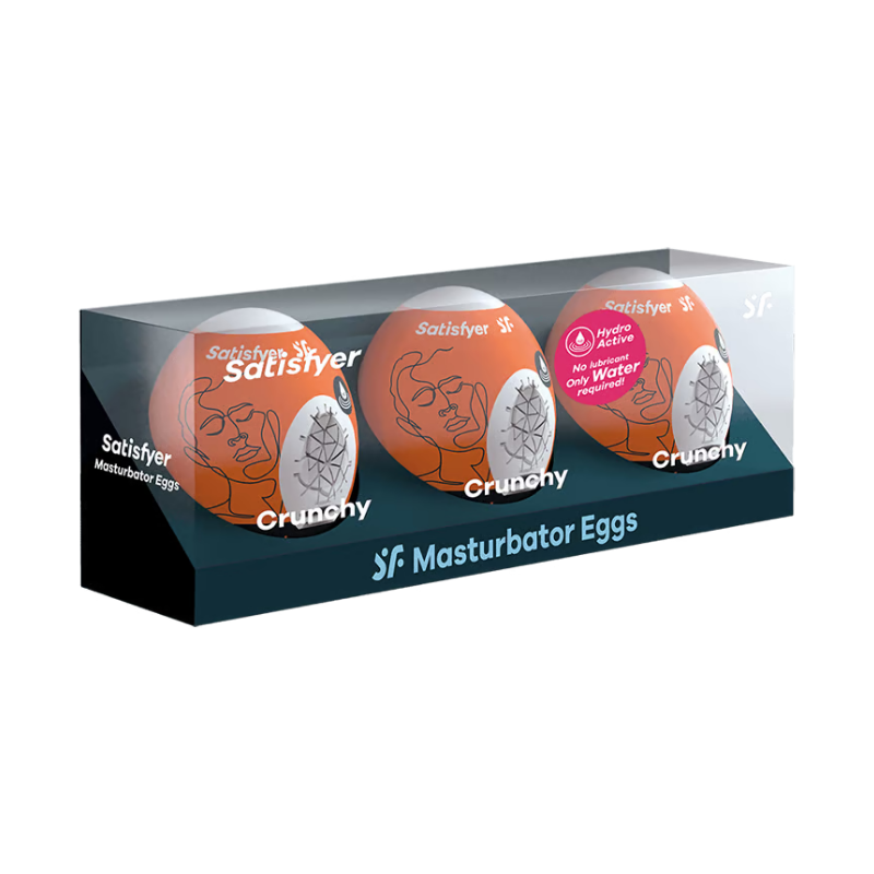Satisfyer Masturbator Eggs 3-Pack - Crunchy - Club X