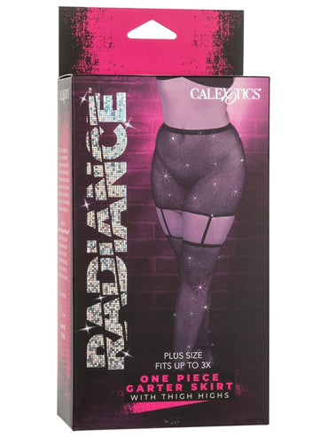 Radiance One Piece Plus Size Garter Skirt With Thigh Highs