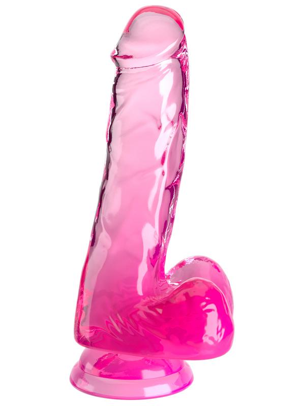 King Cock Clear 6'' Cock with Balls - Pink - Pink 15.2 cm Dong Pipedream