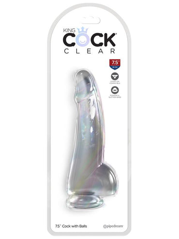 King Cock Clear 7.5'' Cock with Balls - Clear 19 cm Dong Pipedream