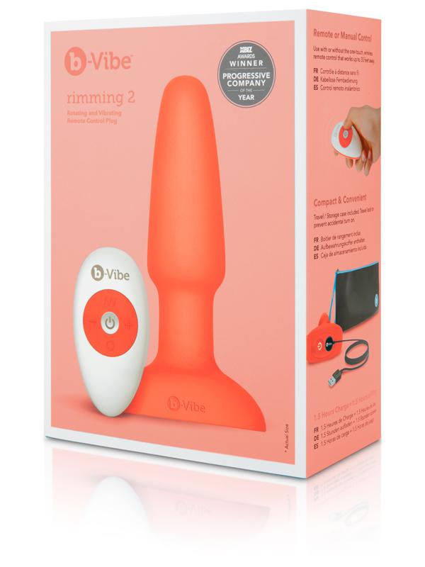 b-Vibe USB Rechargeable Rimming 2 Plug Orange B-Vibe