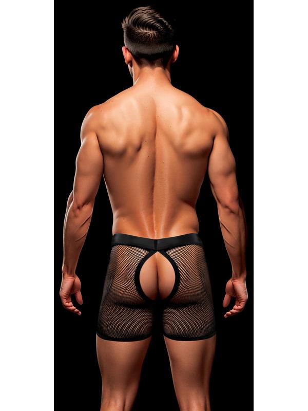 Envy Snap Down Mesh Boxer Brief-Black/Red-L/XL
