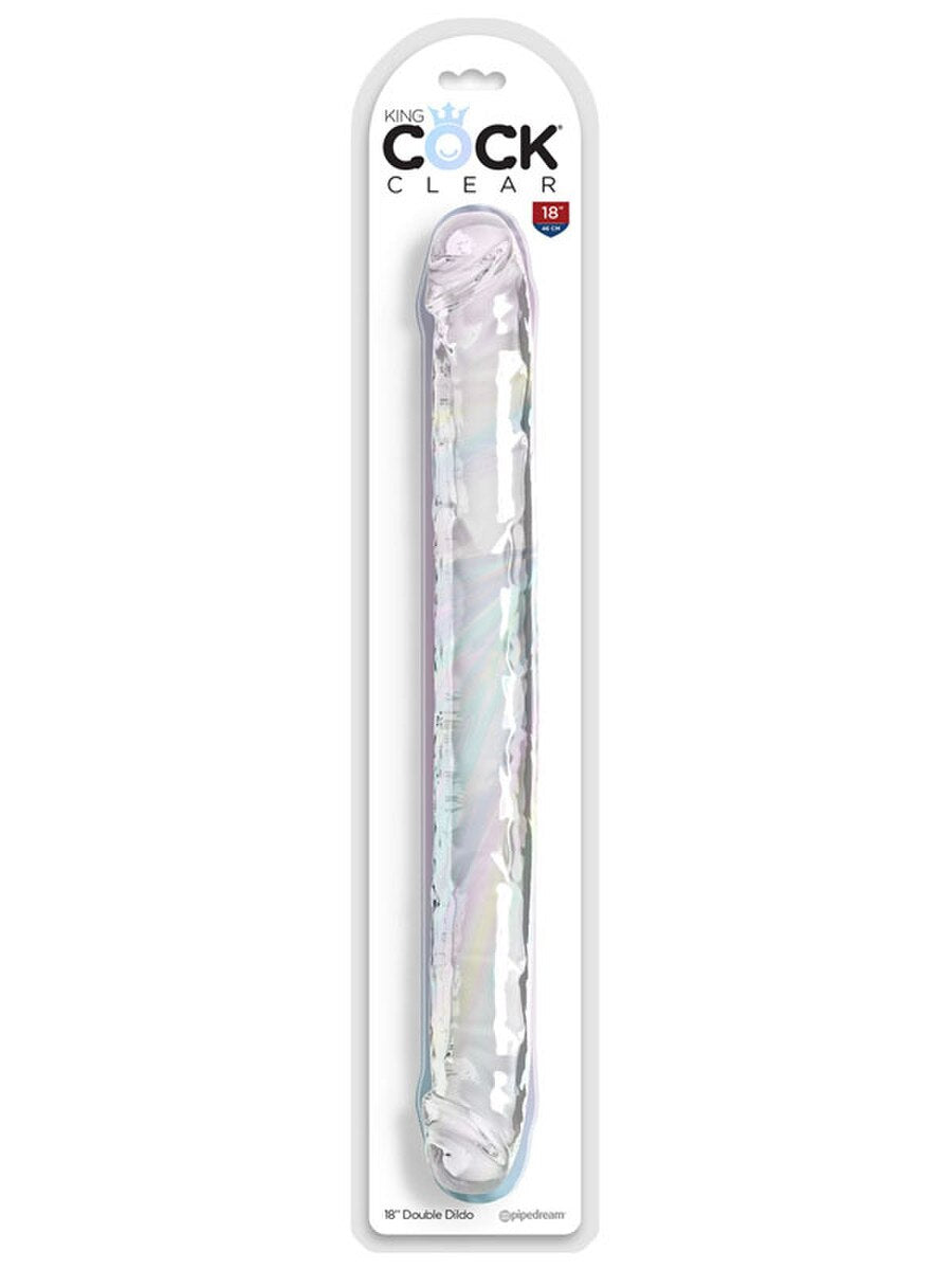 King Cock 18 Inch Double Dildo - Clear 45.7 cm Double Dong Pipedream