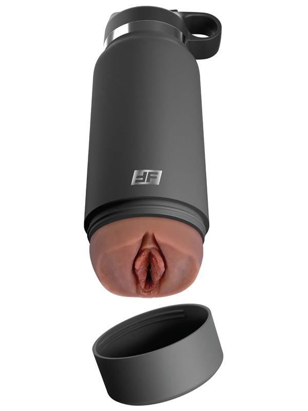 PDX Plus Fuck Flask Secret Delight Discreet Stroker Grey Bottle Brown PDX Brands