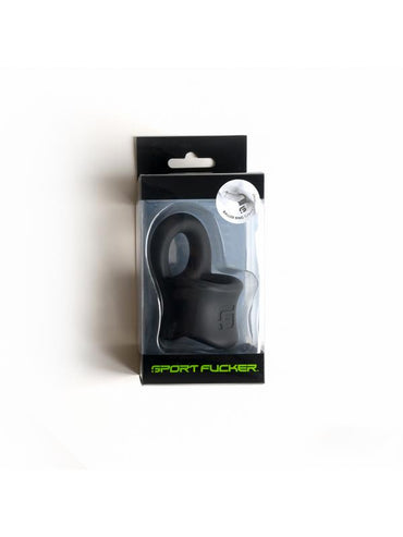 Sport Fucker Baller Ring - Black Liquid Silicone Cock Ring with Ball Stretcher Sport Fucker