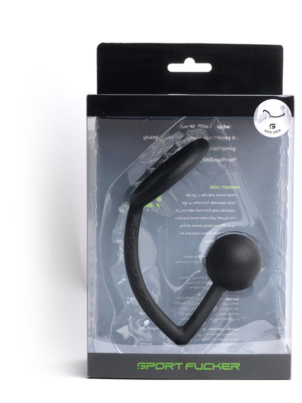 Sport Fucker Jock Lock cock ring Black - ClubX Australia