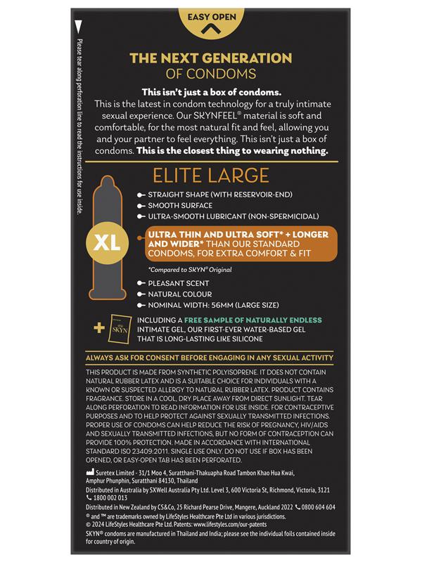 Skyn Elite large Condoms Ansell