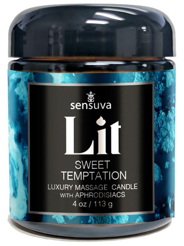 Lit Sweet Temptation Luxury Massage Candle 4oz. (118 ml) Sensuva